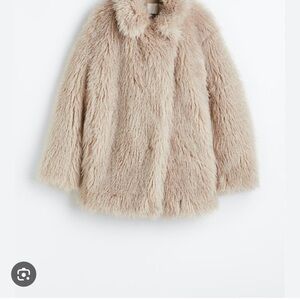 H&M Cream Faux Fur Coat